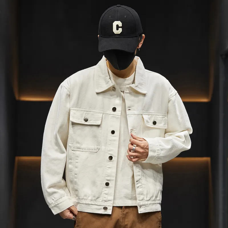 Tonlion Denim Jacket Unisex Raw White-6