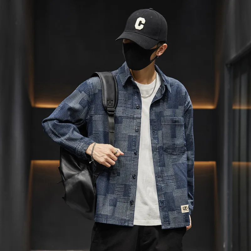 Tonlion Denim Jackets Unisex Blue Tone-4