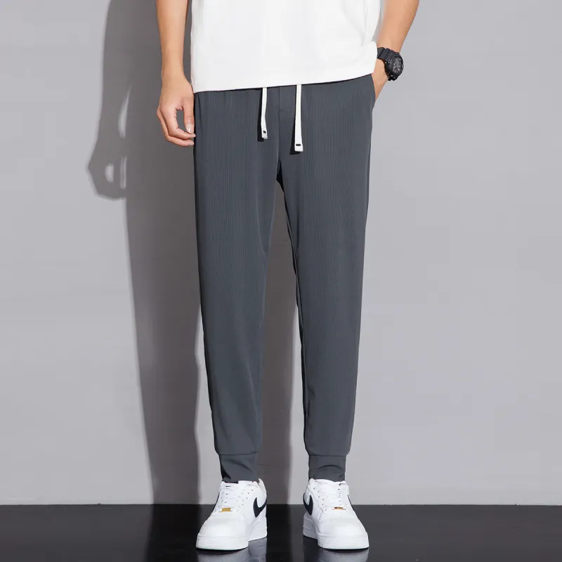 Tonlion Casual Pants Unisex Dark Gray-2