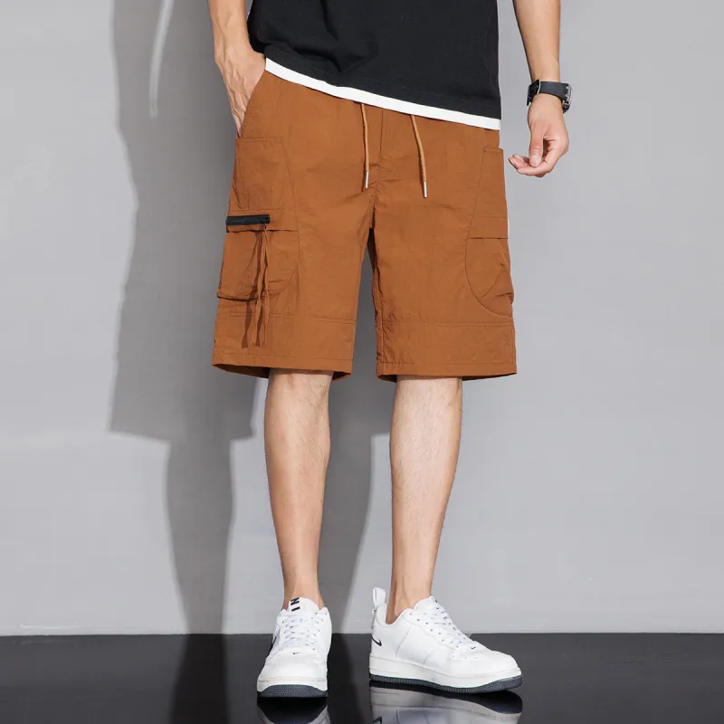 Tonlion Casual Shorts Men's Brick Red-4