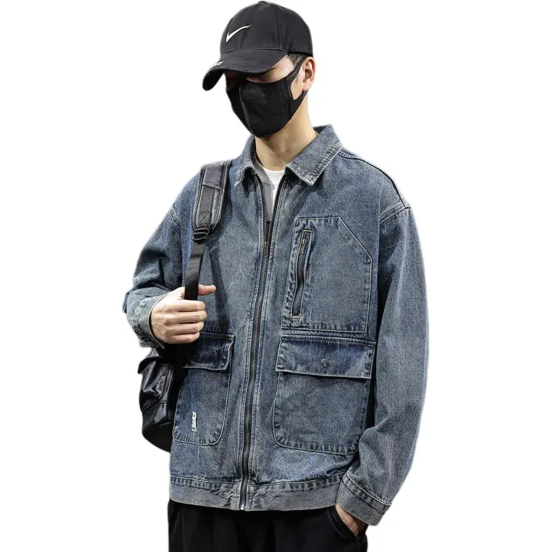 Tonlion Denim Jacket Unisex Vintage Blue-1