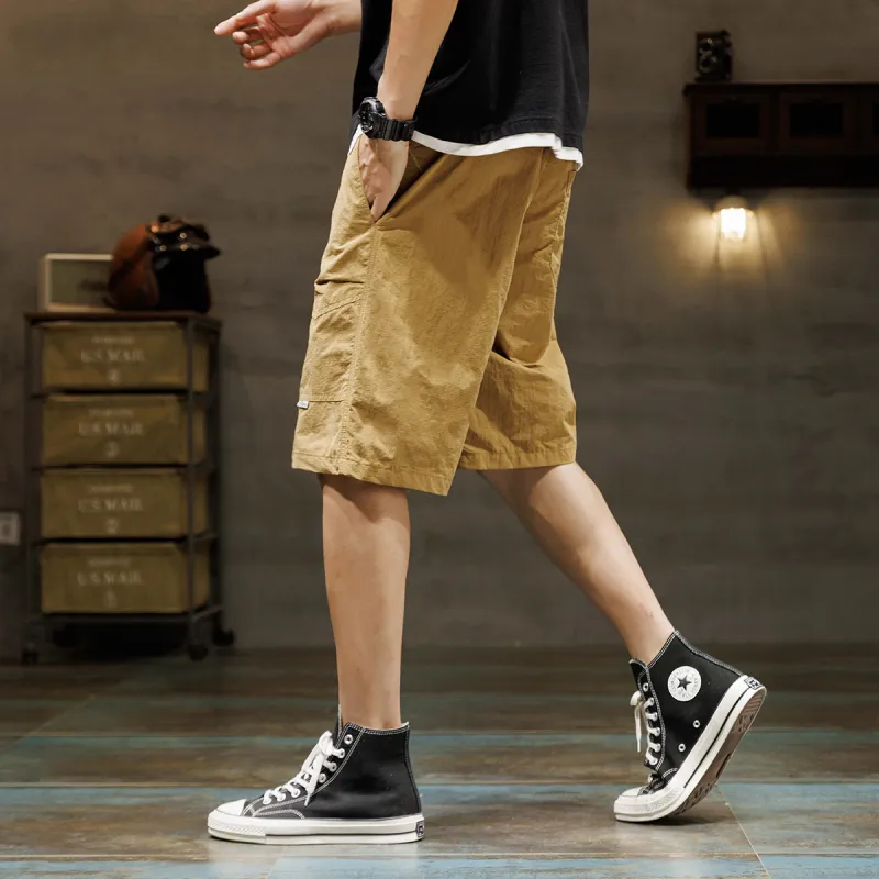 Tonlion Casual Shorts Men Ginger Yellow-8