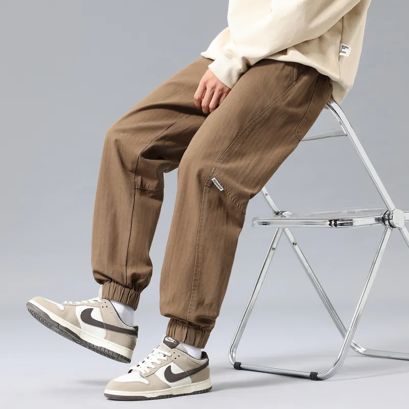 Tonlion Casual Pants Unisex Dark Khaki-5