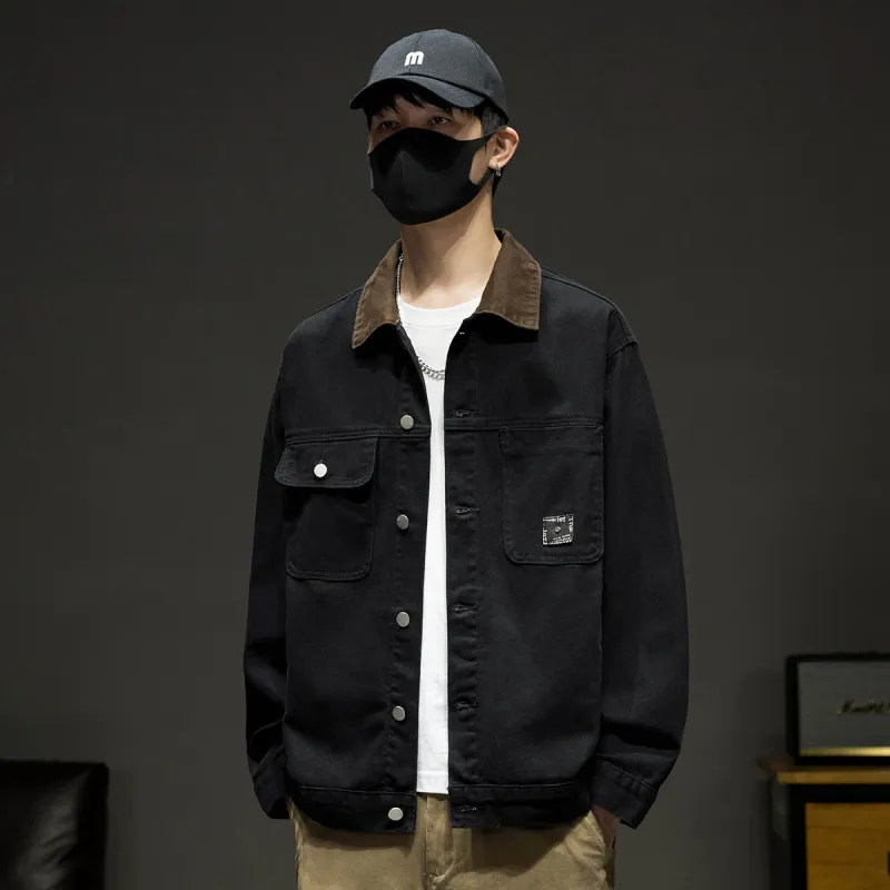 Tonlion Denim Jacket Unisex Black-3