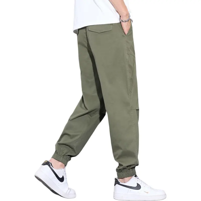 Tonlion Casual Pants Unisex Army Green-1