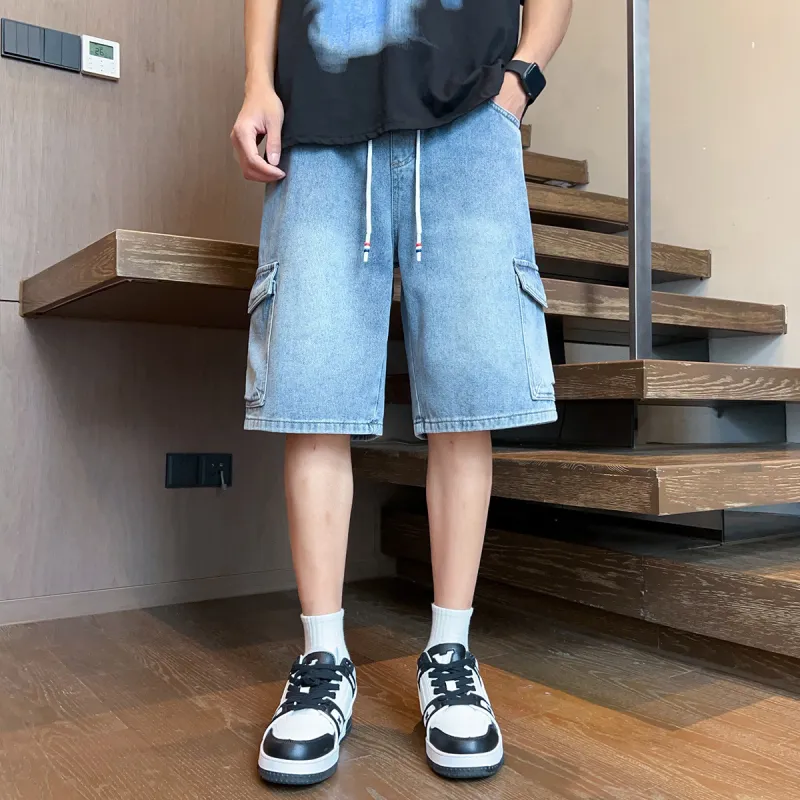 Tonlion Denim Shorts Unisex Blue Tone-2