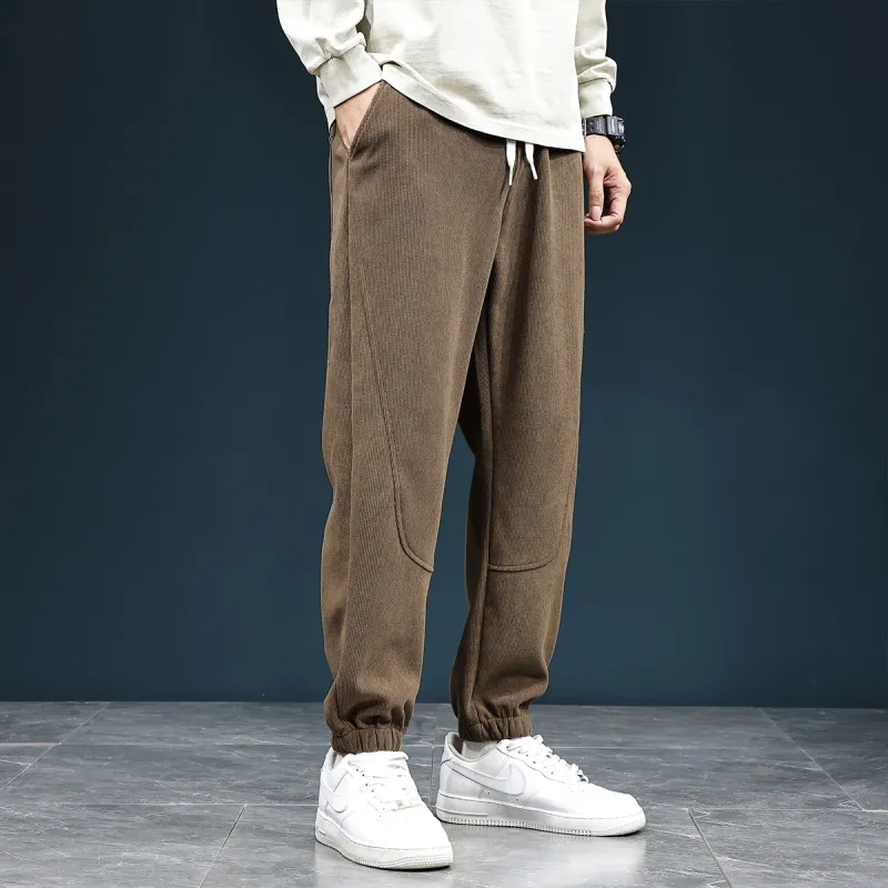 Tonlion Casual Pants Unisex Brown-7