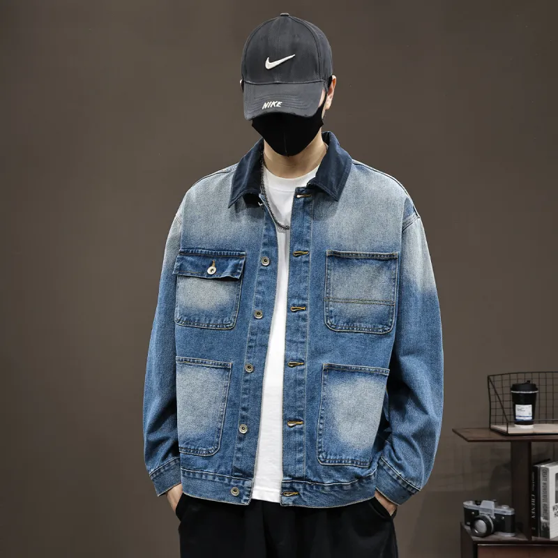 Tonlion Denim Jacket Unisex Medium Blue-3
