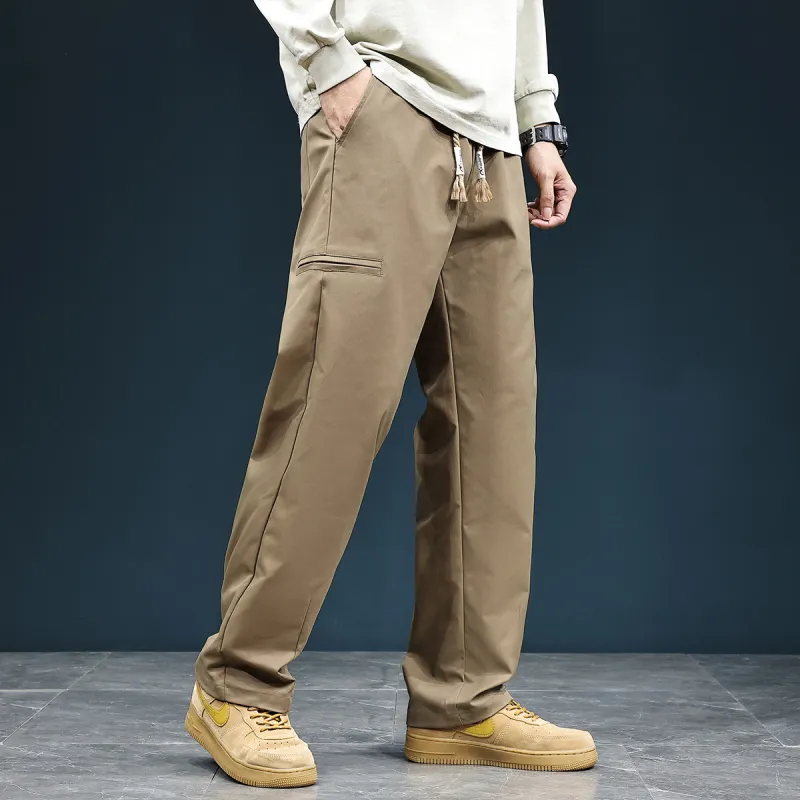 Tonlion Casual Pants Unisex Dark Khaki-5