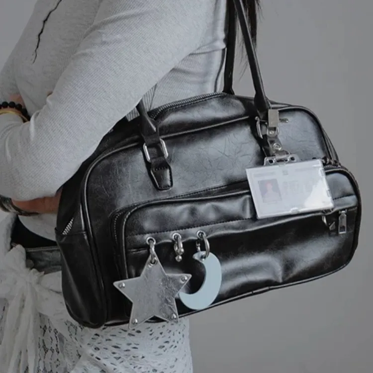 FINDINGS PU Shoulder Bag Unisex Black/Coffee-1