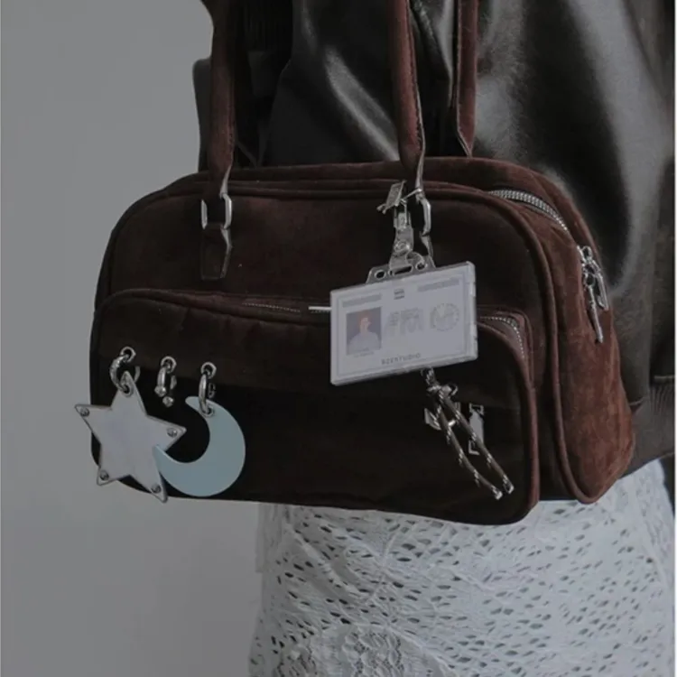 FINDINGS PU Shoulder Bag Unisex Black/Coffee-3
