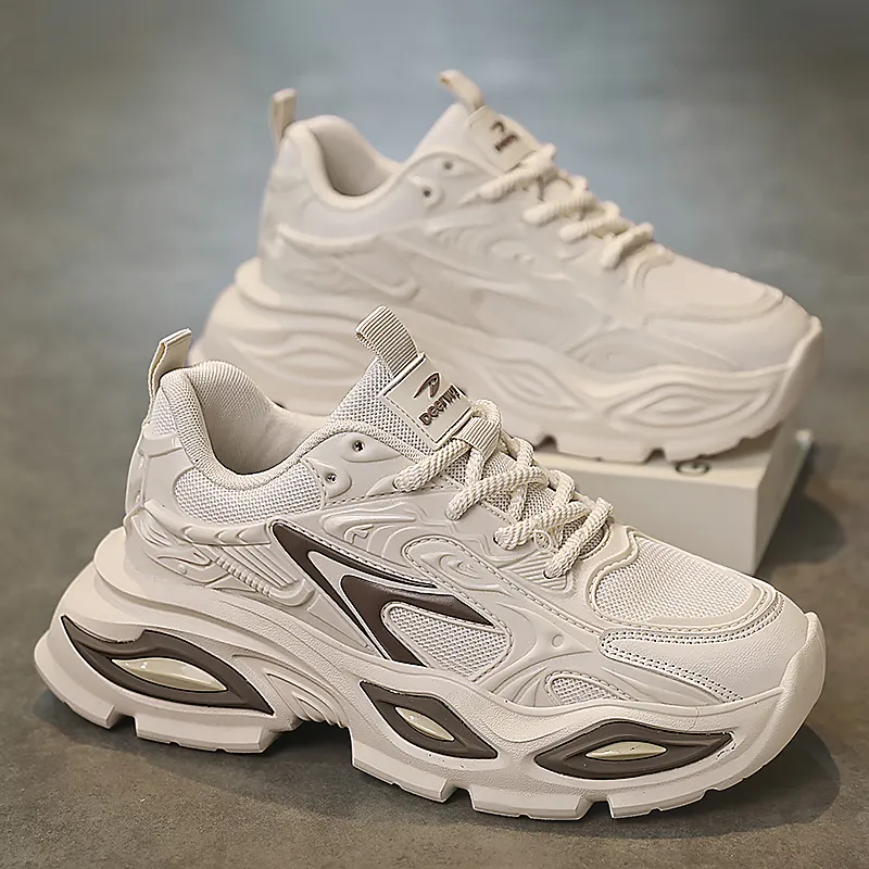 DEERWAY Shock Absorbers With Slip Resistant And Abrasion Resistant Properties Low Top Chunky Sneakers Men's-2