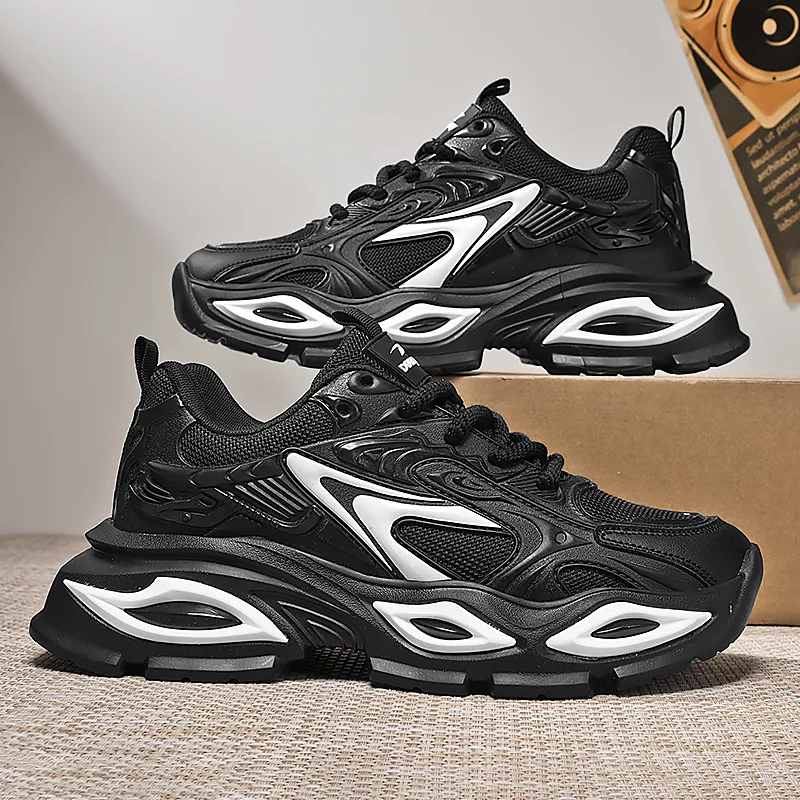 DEERWAY Shock Absorbers With Slip Resistant And Abrasion Resistant Properties Low Top Chunky Sneakers Men's-9