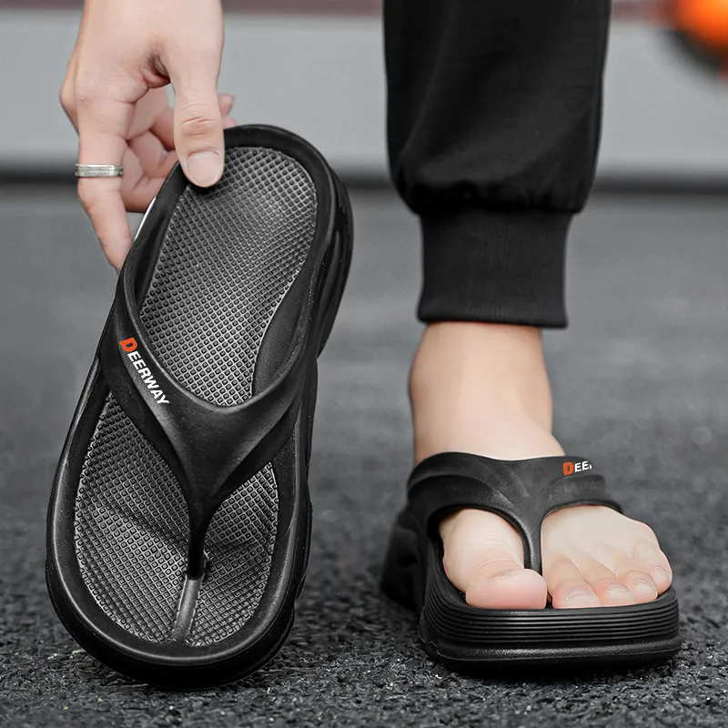 DEERWAY Quiet, Odor Resistant, Slip Resistant Flip Flops Men's-8