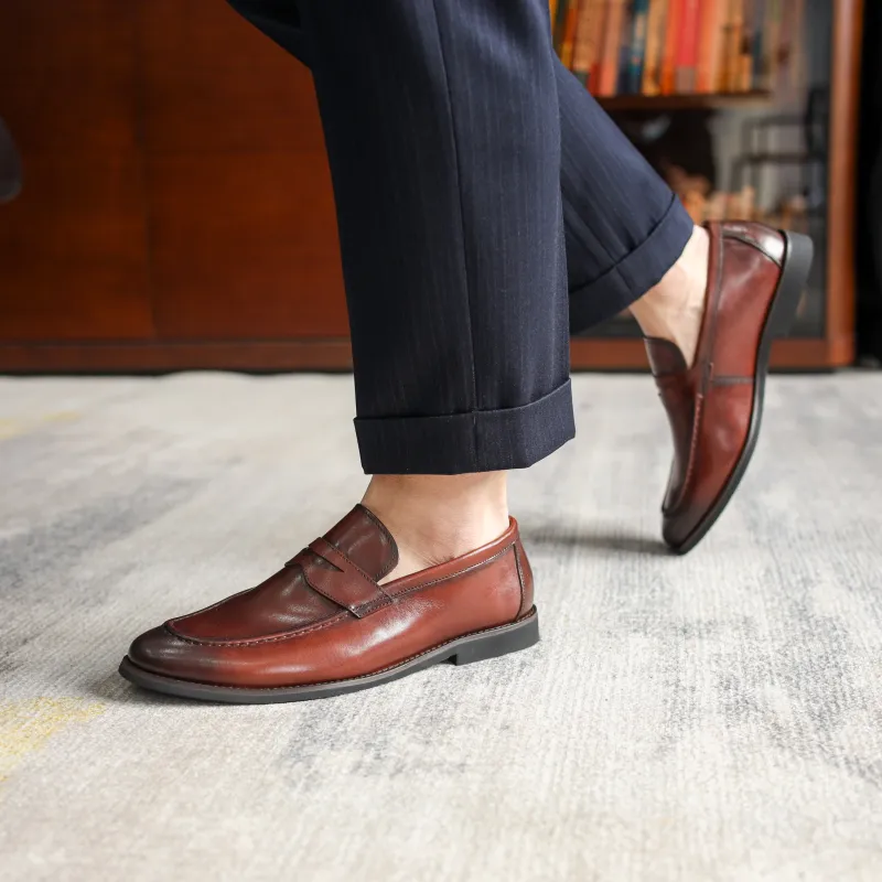 XIAOTOULANG Dress Shoes Men Low Top Black/Brown-4