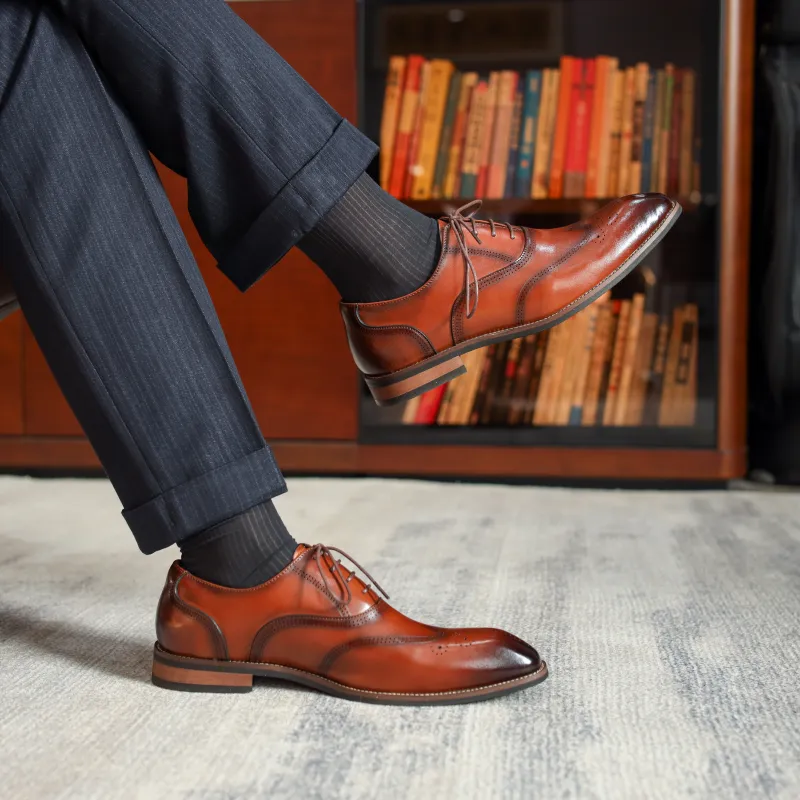 XIAOTOULANG Dress Shoes Men Low Top Black/Brown-9