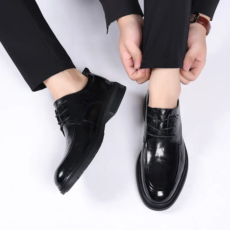 XIAOTOULANG Dress Shoes Men Low Top Black/Brown-2