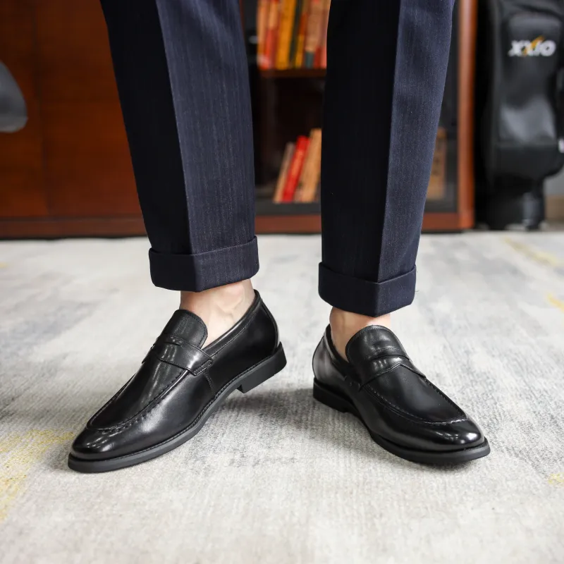 XIAOTOULANG Dress Shoes Men Low Top Black/Brown-8