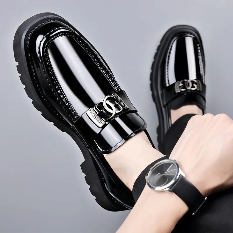 XIAOTOULANG Dress Shoes Men's Black-5
