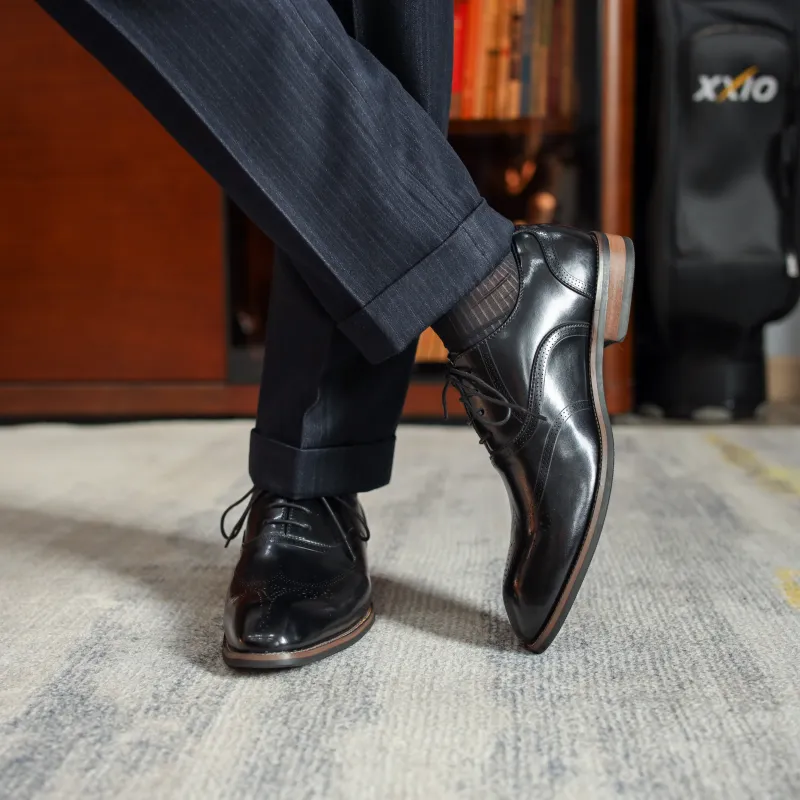 XIAOTOULANG Dress Shoes Men Low Top Black/Brown-2