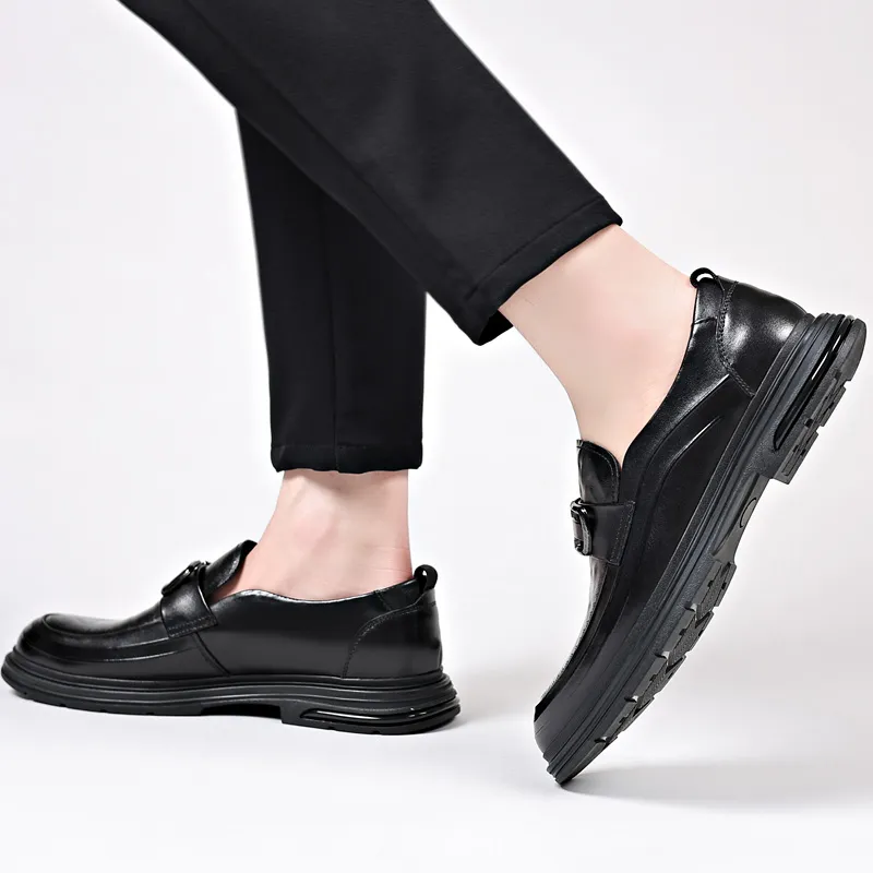 XIAOTOULANG Dress Shoes Men Low Top Black/Brown-7