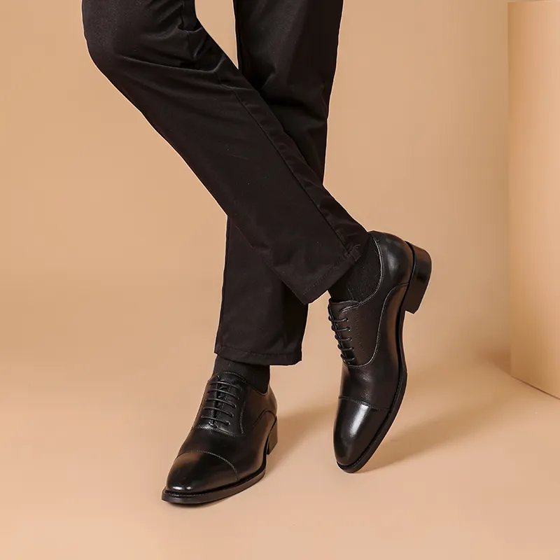 XIAOTOULANG Dress Shoes Men Low Top Black/Brown-1