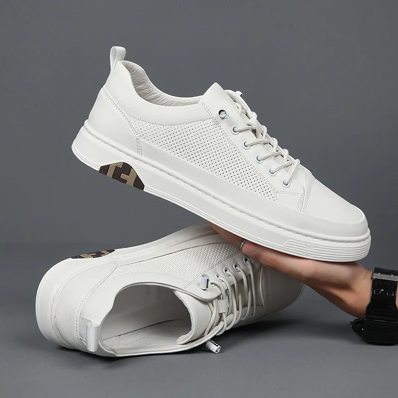 XIAOTOULANG Breathable Low Top Skateboard Shoes Men's White-3