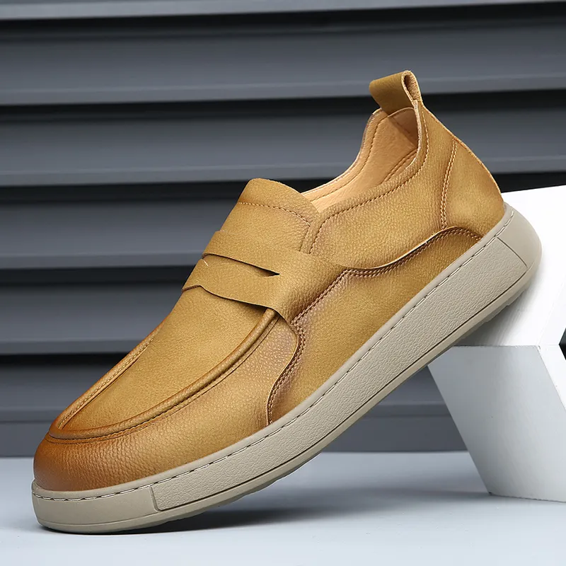 XIAOTOULANG Men's Casual Shoes Men Low Top Grey/khaki/yellow-13