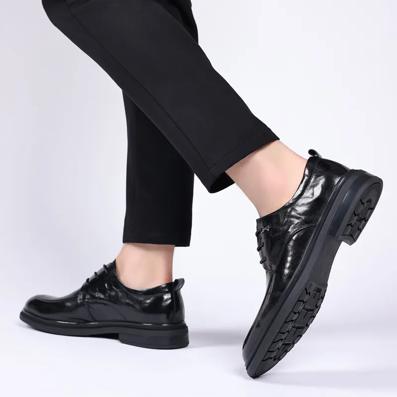 XIAOTOULANG Dress Shoes Men Low Top Black/Brown-1