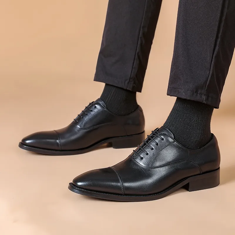 XIAOTOULANG Dress Shoes Men Low Top Black/Brown-2