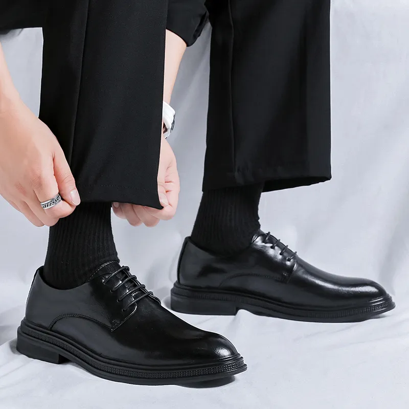 XIAOTOULANG Dress Shoes Men Low Top Black/Brown-6