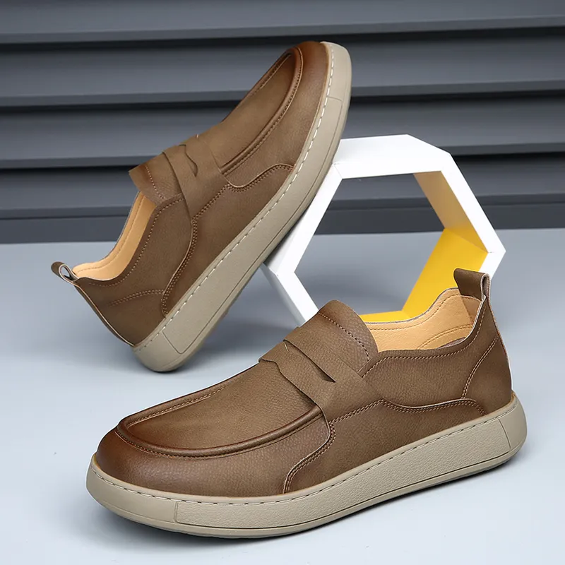 XIAOTOULANG Men's Casual Shoes Men Low Top Grey/khaki/yellow-9