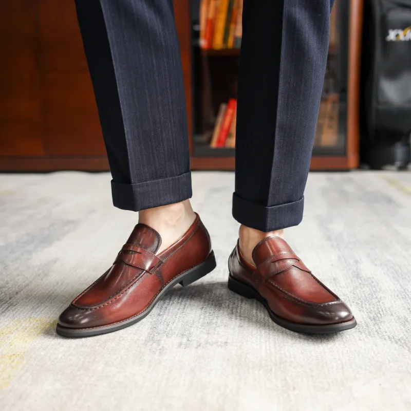 XIAOTOULANG Dress Shoes Men Low Top Black/Brown-1