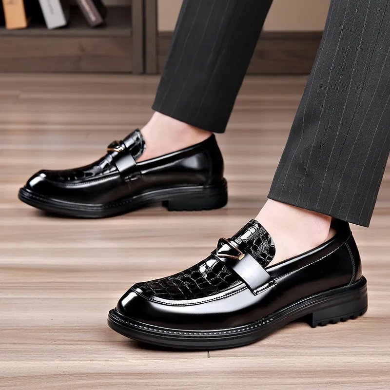 XIAOTOULANG Dress Shoes Men Low Top Black/Brown-7