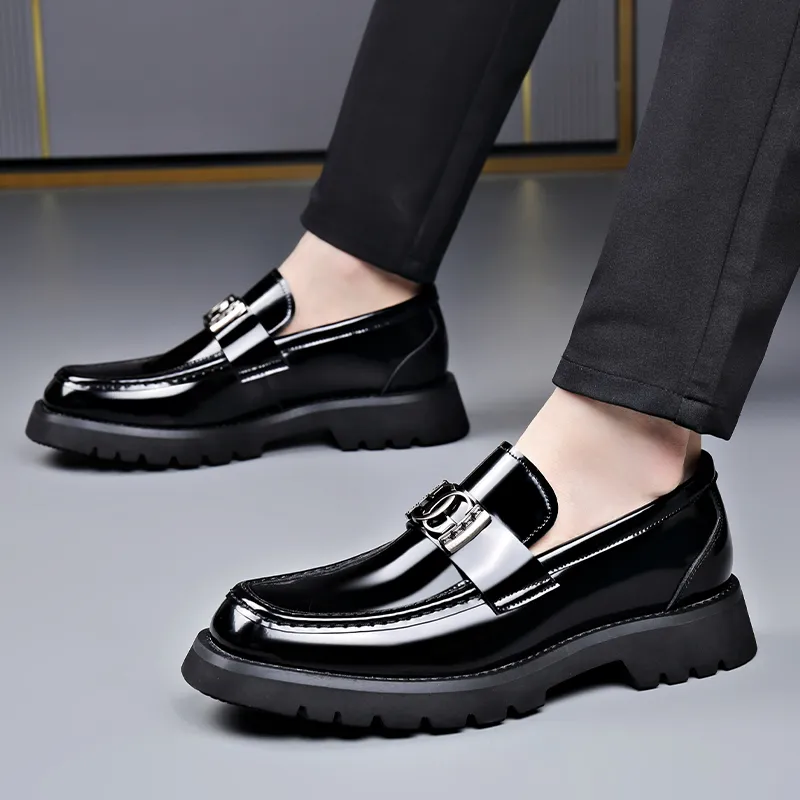 XIAOTOULANG Dress Shoes Men's Black-7