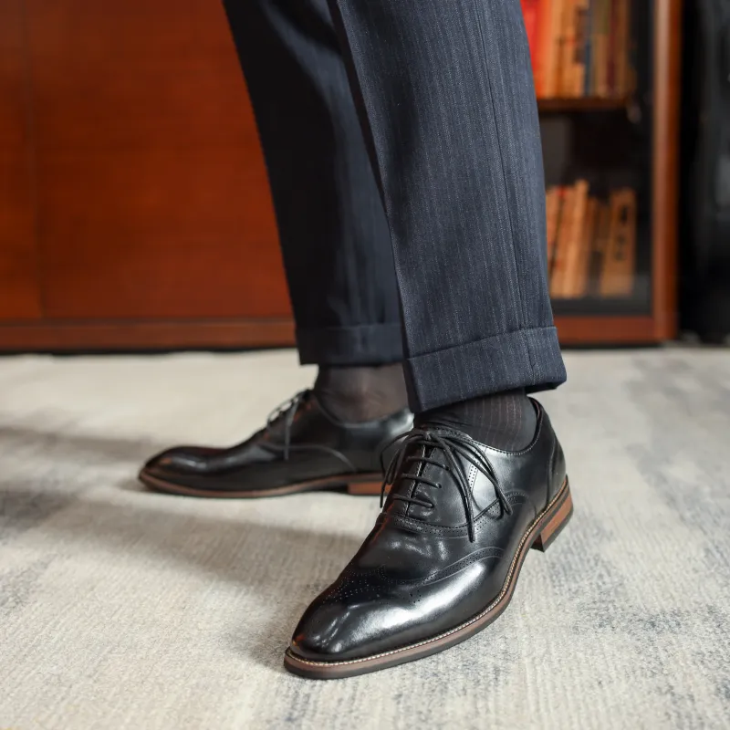 XIAOTOULANG Dress Shoes Men Low Top Black/Brown-4