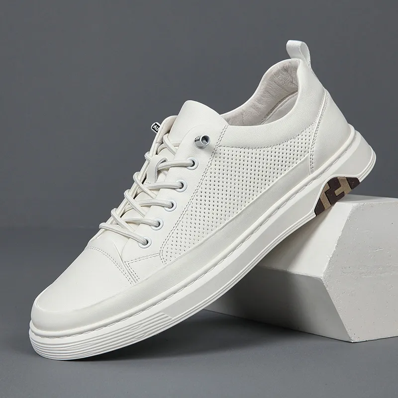 XIAOTOULANG Breathable Low Top Skateboard Shoes Men's White-1