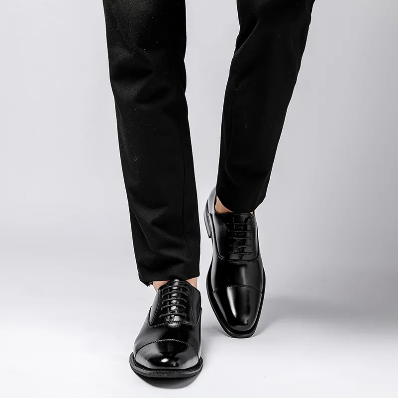 XIAOTOULANG Dress Shoes Men Low Top Black/Brown-4