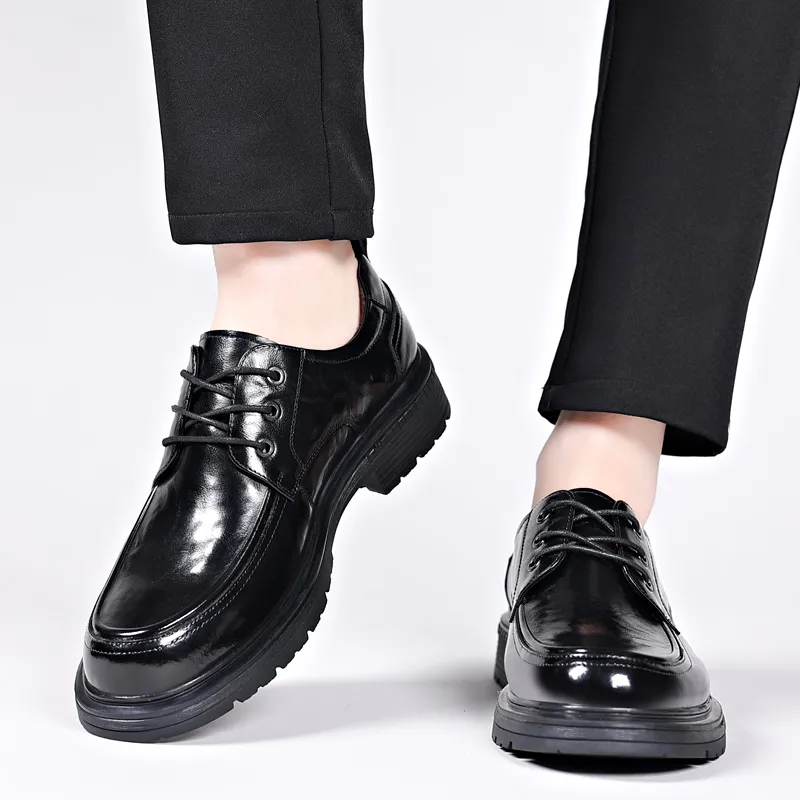 XIAOTOULANG Dress Shoes Men Low Top Black/Brown-8