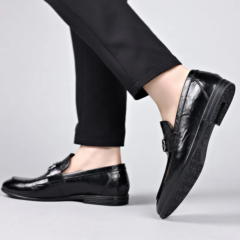 XIAOTOULANG Dress Shoes Men's Black-5
