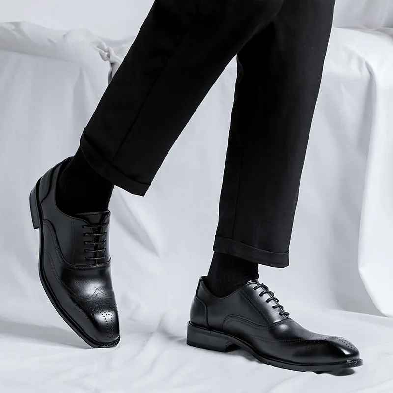 XIAOTOULANG Dress Shoes Men Low Top Black/Brown-8