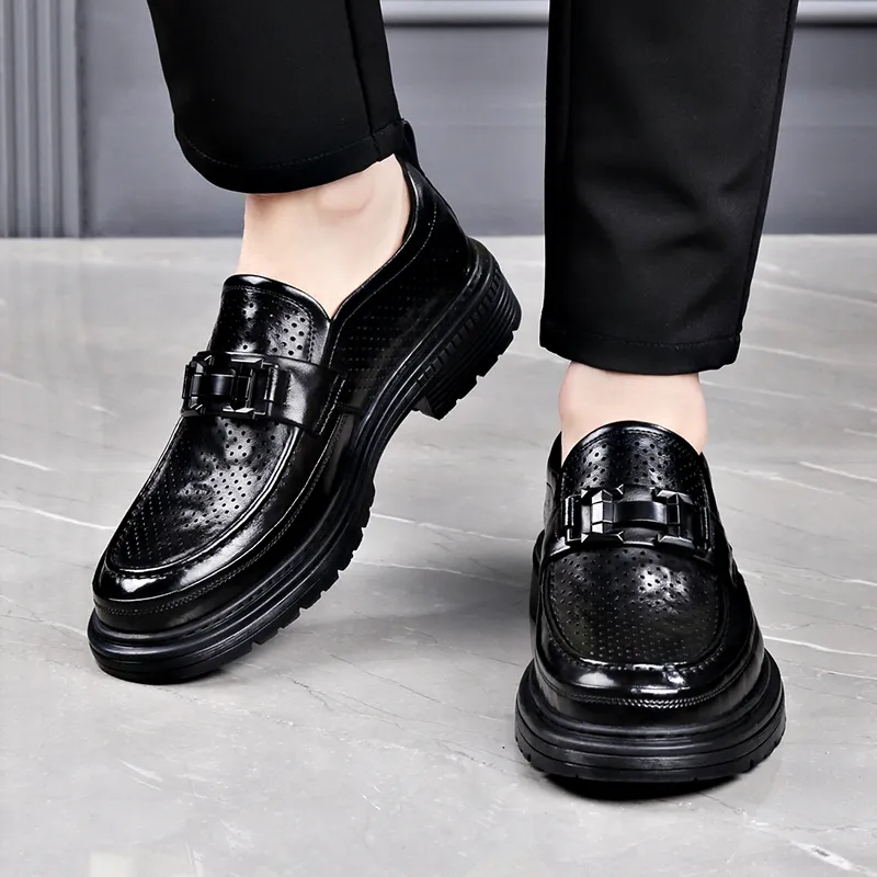 XIAOTOULANG Men's Casual Shoes Men Low Top Black-6