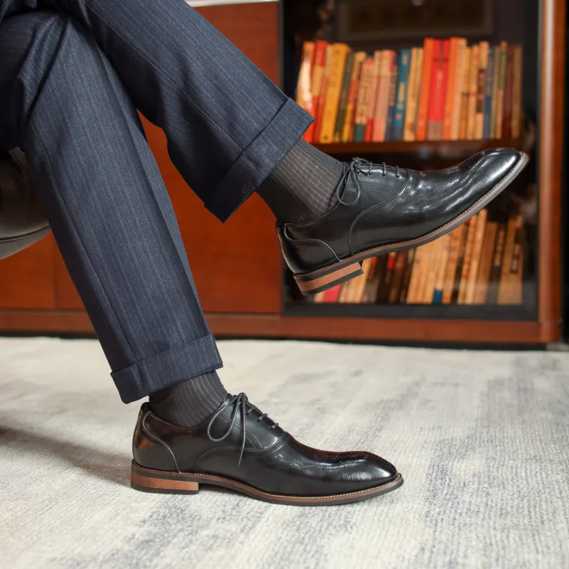 XIAOTOULANG Dress Shoes Men Low Top Black/Brown-3