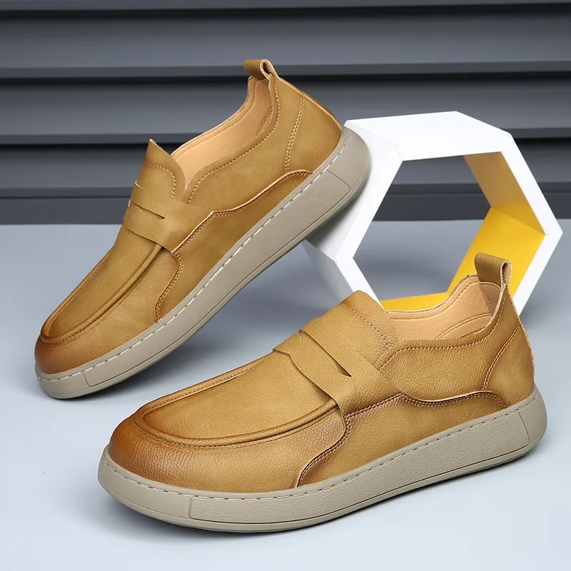 XIAOTOULANG Men's Casual Shoes Men Low Top Grey/khaki/yellow-14