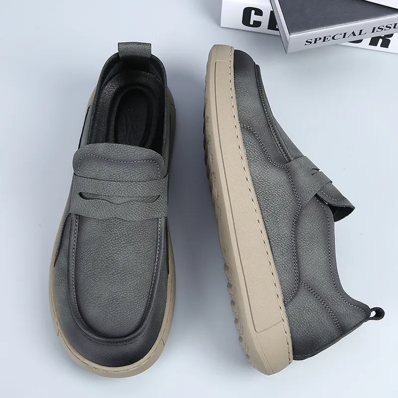 XIAOTOULANG Men's Casual Shoes Men Low Top Grey/khaki/yellow-4