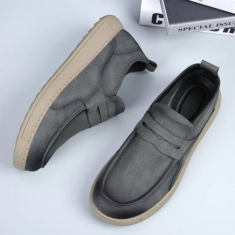 XIAOTOULANG Men's Casual Shoes Men Low Top Grey/khaki/yellow-3