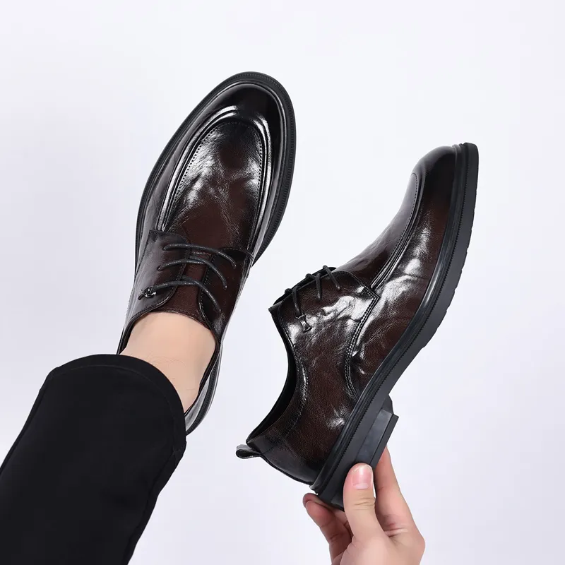 XIAOTOULANG Dress Shoes Men Low Top Black/Brown-9