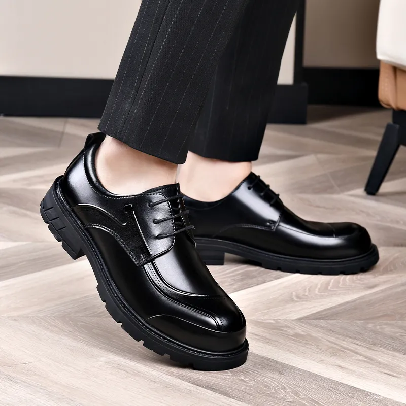 XIAOTOULANG Dress Shoes Men Low Top Black/Brown-6
