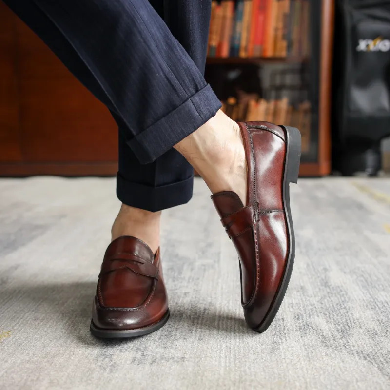 XIAOTOULANG Dress Shoes Men Low Top Black/Brown-3