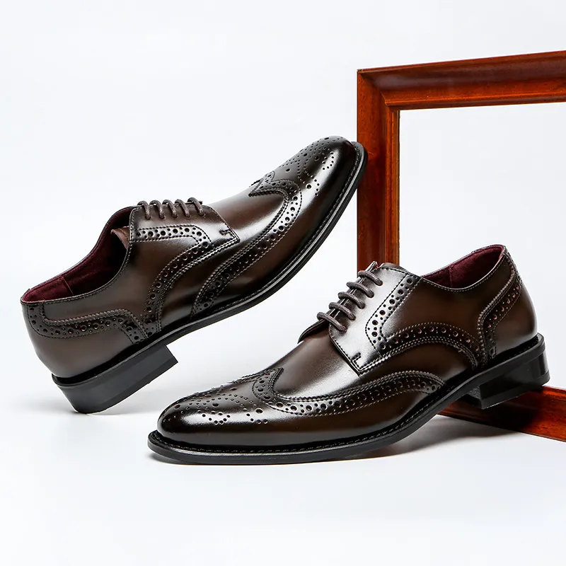XIAOTOULANG Dress Shoes Men Low Top Black/Dark Brown/Light Brown-8
